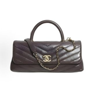 CHANEL 26P Double C Logo Leather Chain Goat Leather Bright Gold Metal Flap Bag Tote Bag Oversized Women's Style