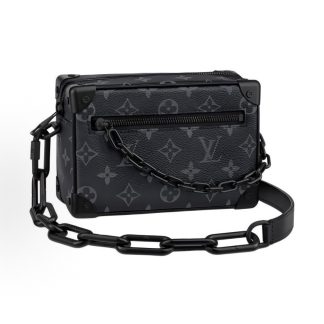 LOUIS VUITTON SOFT TRUNK Classic Presbyopia Full Print Chain Strap Box Bag One Shoulder Crossbody Bag Mini Black