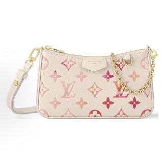 LOUIS VUITTON Easy Pouch on Strap Shoulder Bag - Gradient Strawberry Milk Pink and White