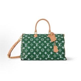 LOUIS VUITTON Speedy 50 Pillow Shape Bag One Shoulder Crossbody Tote Bag Regular Green