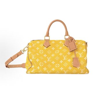 LOUIS VUITTON Speedy P9 BANDOULI?RE 40 Classic Presbyopia Adjustable Detachable Shoulder Strap Pillowcase One Shoulder Crossbody Tote Bag Yellow