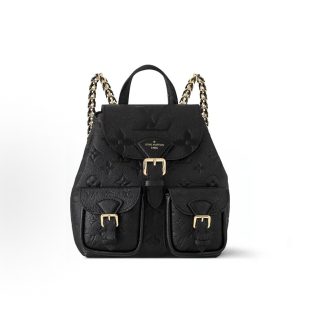 LOUIS VUITTON Backup Letter-embossed Magnetic Backpack Black