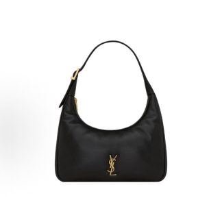 SAINT LAURENT YSL Calypso Distressed Brand Logo Zip Closure Lambskin Tramp Bag Shoulder Bag Mini Women's Black