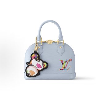 LOUIS VUITTON x Takashi Murakami Takashi Murakami collaboration Alma BB Detachable adjustable shoulder strap zip closure One shoulder crossbody tote Small light blue